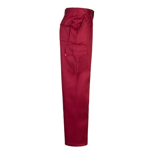 burdeos VL MABON. Pantalón multibolsillos de sarga (200g/m²), en algodón (35%) y poliéster (65%)