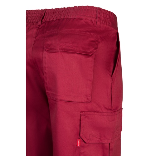 burdeos VL MABON. Pantalón multibolsillos de sarga (200g/m²), en algodón (35%) y poliéster (65%)