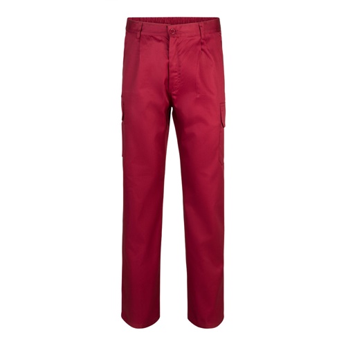 burdeos VL MABON. Pantalón multibolsillos de sarga (200g/m²), en algodón (35%) y poliéster (65%)