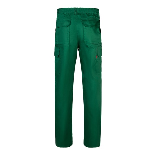 verde oscuro VL MABON. Pantalón multibolsillos de sarga (200g/m²), en algodón (35%) y poliéster (65%)