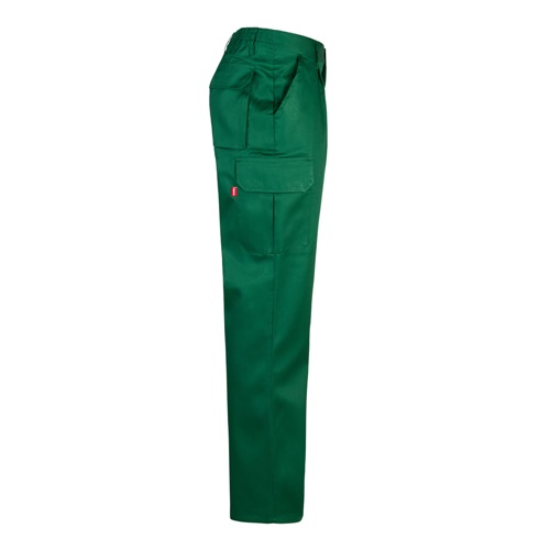 verde oscuro VL MABON. Pantalón multibolsillos de sarga (200g/m²), en algodón (35%) y poliéster (65%)