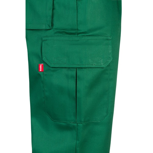 verde oscuro VL MABON. Pantalón multibolsillos de sarga (200g/m²), en algodón (35%) y poliéster (65%)