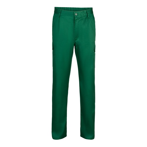 verde oscuro VL MABON. Pantalón multibolsillos de sarga (200g/m²), en algodón (35%) y poliéster (65%)