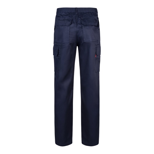 azul marino VL MABON. Pantalón multibolsillos de sarga (200g/m²), en algodón (35%) y poliéster (65%)