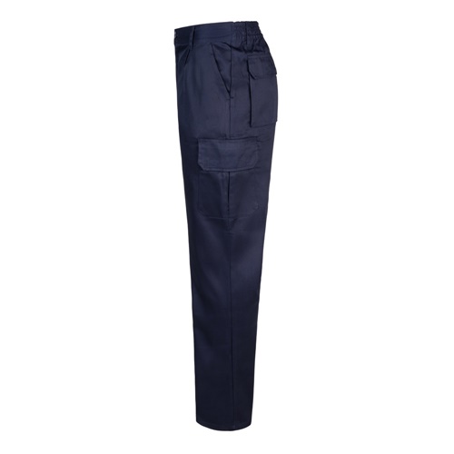 azul marino VL MABON. Pantalón multibolsillos de sarga (200g/m²), en algodón (35%) y poliéster (65%)