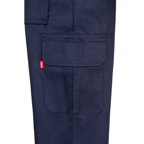 azul marino VL MABON. Pantalón multibolsillos de sarga (200g/m²), en algodón (35%) y poliéster (65%)
