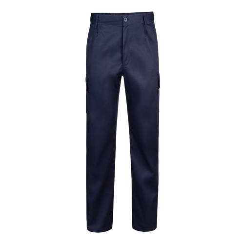 azul marino VL MABON. Pantalón multibolsillos de sarga (200g/m²), en algodón (35%) y poliéster (65%)