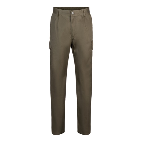 verde militar VL MABON. Pantalón multibolsillos de sarga (200g/m²), en algodón (35%) y poliéster (65%)