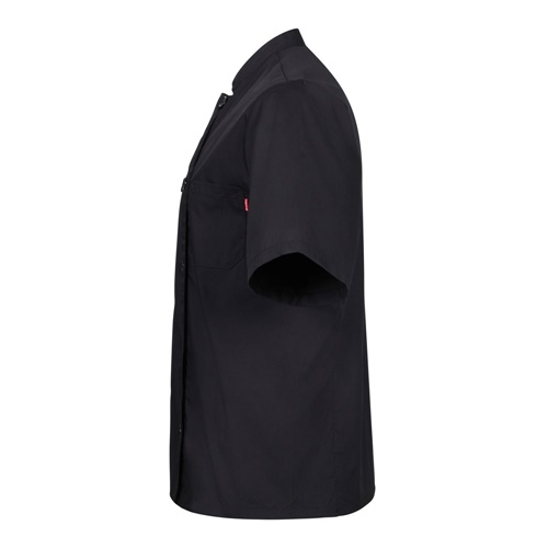 black VL DURGA. Chaqueta de cocina de manga corta en popelina (110 g/m²) de algodón (35%) y poliéster (65%)