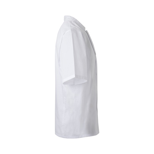 white VL DURGA. Chaqueta de cocina de manga corta en popelina (110 g/m²) de algodón (35%) y poliéster (65%)