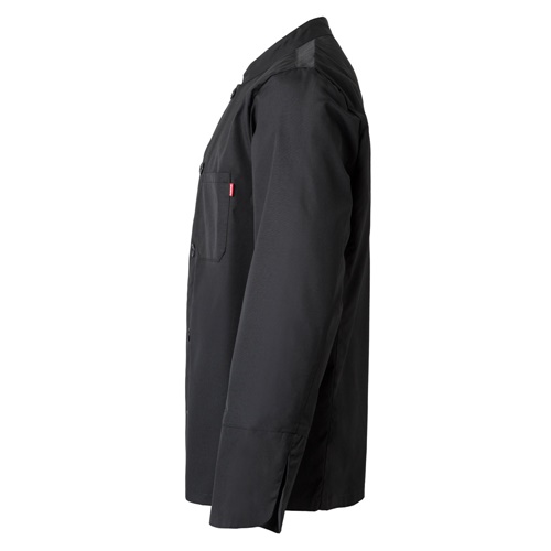 black VL KALI. Chaqueta de cocina de manga larga (175g/m²), en algodón (35%) y poliéster (65%)