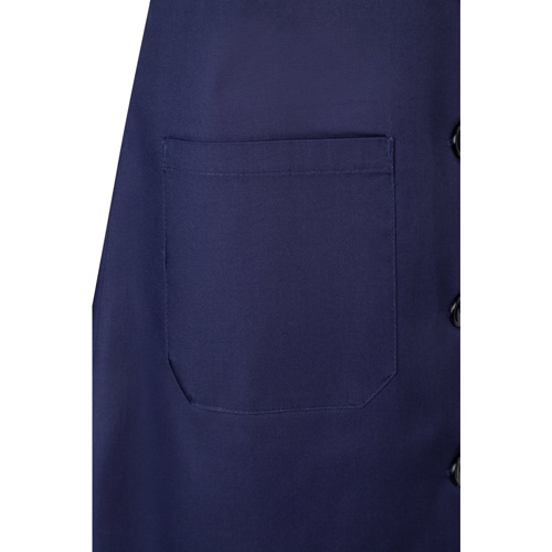 blue VL RAMA. Bata de manga larga en sarga (175g/m²), en sarga de algodón (35%) y poliéster (65%)