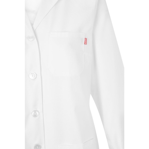 white VL RAMA. Bata de manga larga en sarga (175g/m²), en sarga de algodón (35%) y poliéster (65%)