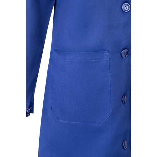 azul royal VL RAMA. Bata de manga larga en sarga (175g/m²), en sarga de algodón (35%) y poliéster (65%)