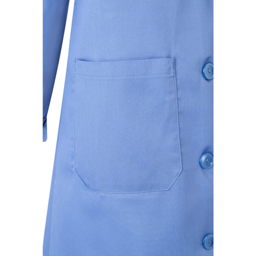 azul pastel VL RAMA. Bata de manga larga en sarga (175g/m²), en sarga de algodón (35%) y poliéster (65%)