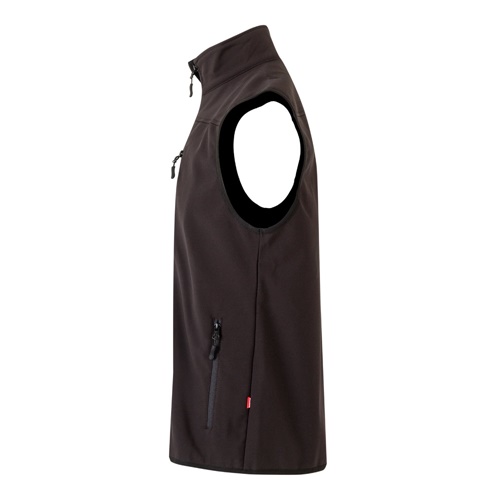 black VL VARUNA. Chaleco soft shell (280g/m²), con forro polar, en poliéster (94%) y elastano (6%)