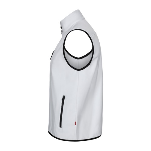 white VL VARUNA. Chaleco soft shell (280g/m²), con forro polar, en poliéster (94%) y elastano (6%)