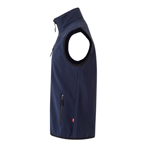 azul marino VL VARUNA. Chaleco soft shell (280g/m²), con forro polar, en poliéster (94%) y elastano (6%)