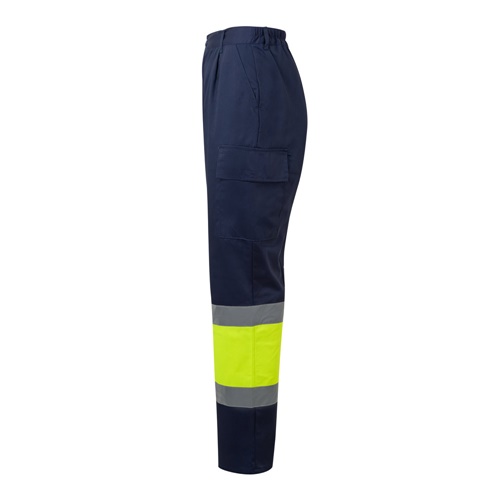 azul marino VL ARTEMIS. Two-colour twill trousers (190g/m²), made of cotton (20%) and polyester (80%)