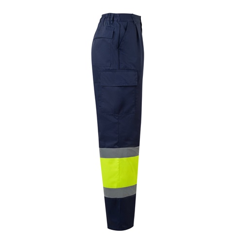 azul marino VL ARTEMIS. Two-colour twill trousers (190g/m²), made of cotton (20%) and polyester (80%)