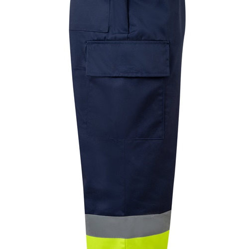 azul marino VL ARTEMIS. Two-colour twill trousers (190g/m²), made of cotton (20%) and polyester (80%)