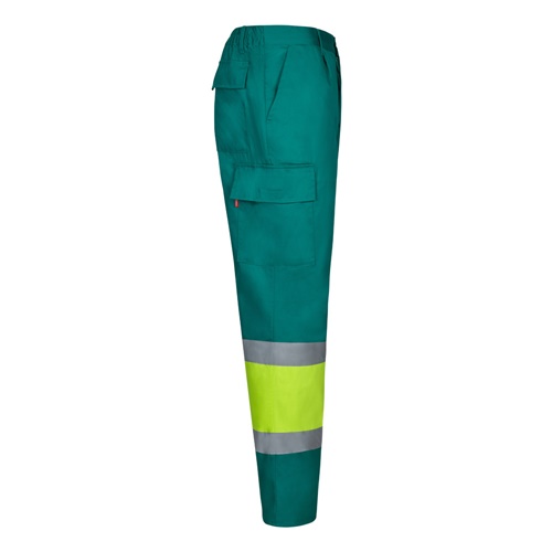green VL ARTEMIS. Two-colour twill trousers (190g/m²), made of cotton (20%) and polyester (80%)