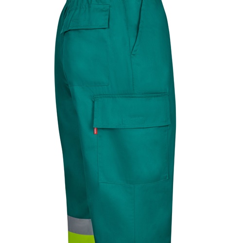 green VL ARTEMIS. Two-colour twill trousers (190g/m²), made of cotton (20%) and polyester (80%)