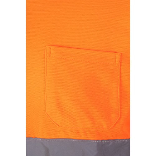 azul marino VL PLUTO. Polo de piqué bicolor (150g/m²) con manga larga, en algodón (55%) y poliéster (45%)