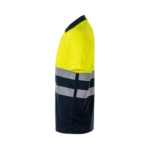 azul marino VL FORTUNA. Polo bird-eye (140g/m²) con manga corta, en poliéster (100%)