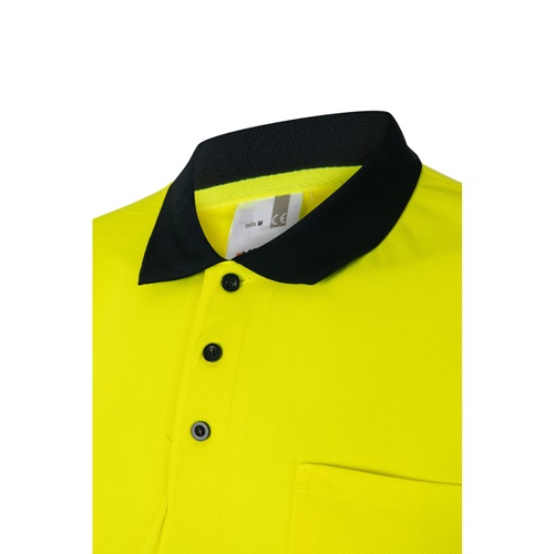 azul marino VL FORTUNA. Polo bird-eye (140g/m²) con manga corta, en poliéster (100%)
