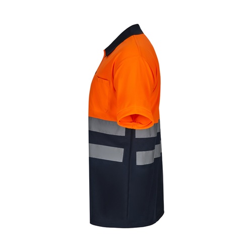 azul marino VL FORTUNA. Polo bird-eye (140g/m²) con manga corta, en poliéster (100%)