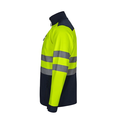 azul marino VL HESTIA. Chaqueta soft shell bicolor (280 g/m²), con forro polar y membrana de TPU, en poliéster (96%) y elastano (4%)