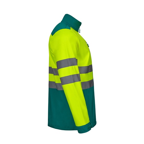 green VL HESTIA. Chaqueta soft shell bicolor (280 g/m²), con forro polar y membrana de TPU, en poliéster (96%) y elastano (4%)
