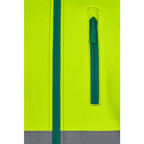 green VL HESTIA LARGE. Chaqueta soft shell bicolor (280g/m²), con forro polar y membrana de TPU, en poliéster (96%) y elastano (4%)