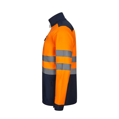 azul marino VL HESTIA LARGE. Chaqueta soft shell bicolor (280g/m²), con forro polar y membrana de TPU, en poliéster (96%) y elastano (4%)