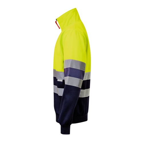 azul marino VL THOR LARGE. Sudadera bicolor (300g/m²) en tejido polar de poliéster (100%)