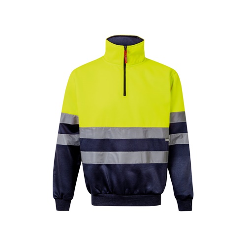 azul marino VL THOR LARGE. Sudadera bicolor (300g/m²) en tejido polar de poliéster (100%)