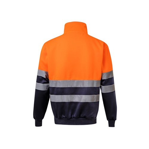 azul marino VL THOR LARGE. Sudadera bicolor (300g/m²) en tejido polar de poliéster (100%)