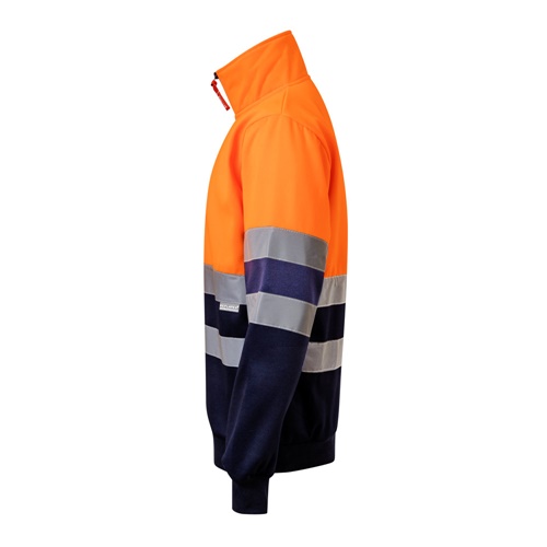 azul marino VL THOR LARGE. Sudadera bicolor (300g/m²) en tejido polar de poliéster (100%)