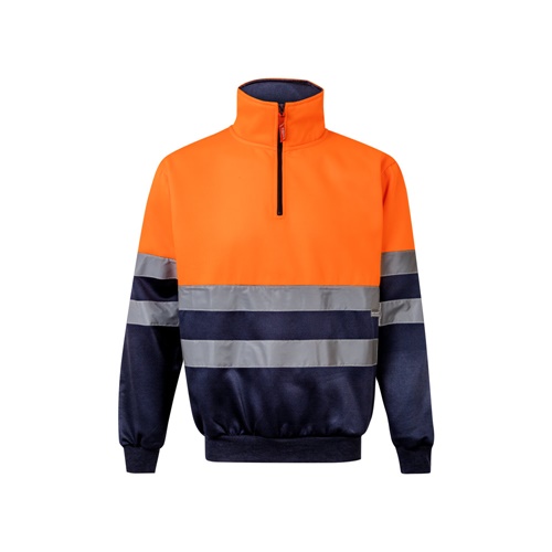 azul marino VL THOR LARGE. Sudadera bicolor (300g/m²) en tejido polar de poliéster (100%)