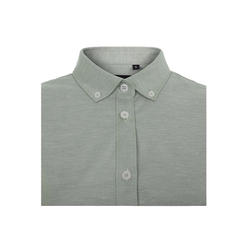 VL PRITHVI WOMEN. Camisa Oxford (180 g/m²) para mujer, fabricada en algodón (50 %), poliéster (45 %) y elastano (5 %)