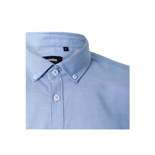azul VL PRITHVI MAN. Camisa Oxford para hombre (180 g/m²) de algodón (50 %), poliéster (45 %) y elastano (5 %)