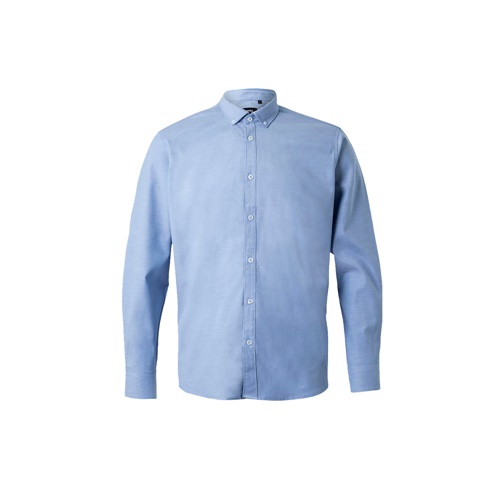 azul VL PRITHVI MAN. Camisa Oxford para hombre (180 g/m²) de algodón (50 %), poliéster (45 %) y elastano (5 %)