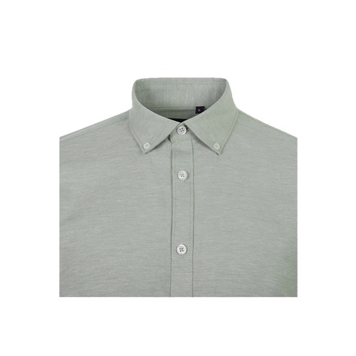 verde VL PRITHVI MAN. Camisa Oxford para hombre (180 g/m²) de algodón (50 %), poliéster (45 %) y elastano (5 %)