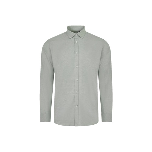 verde VL PRITHVI MAN. Camisa Oxford para hombre (180 g/m²) de algodón (50 %), poliéster (45 %) y elastano (5 %)