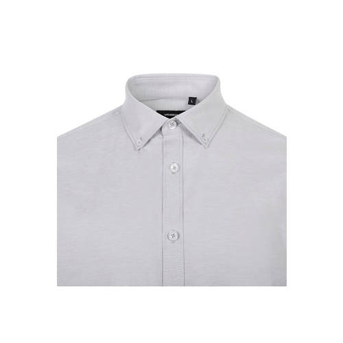 gris claro VL PRITHVI MAN. Camisa Oxford para hombre (180 g/m²) de algodón (50 %), poliéster (45 %) y elastano (5 %)