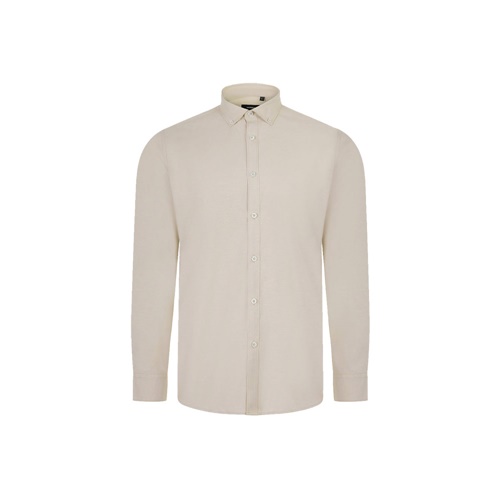 natural claro VL PRITHVI MAN. Camisa Oxford para hombre (180 g/m²) de algodón (50 %), poliéster (45 %) y elastano (5 %)