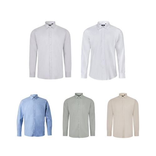 VL PRITHVI MAN. CAMISA OXFORD PARA HOMBRE (180 G/M²) DE ALGODÓN (50 %), POLIÉSTER (45 %) Y ELASTANO (5 %)