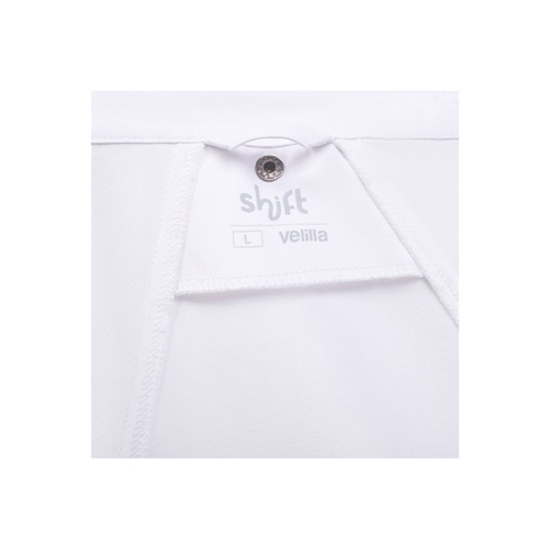 blanco VL AGNI. Chaqueta de cocina unisex (190 g/m²) fabricada con algodón (35 %) y poliéster reciclado (65 %)