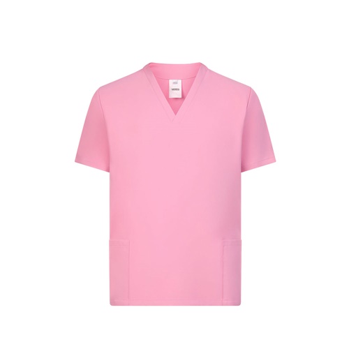 rosa VL FLORA. Túnica de manga corta (140 g/m²) fabricada con microfibra 100 %